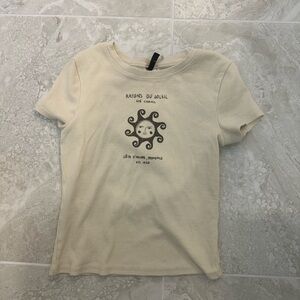 H&M Cream Ribbed Top